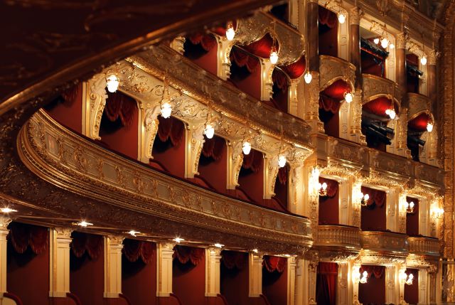 Closeup shot of an opera house (interior)
